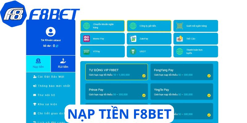 CÁCH NẠP TIỀN F8BET ĐƠN GIẢN GIÚP BẠN TRẢI NGHIỆM CÁ CƯỢC
